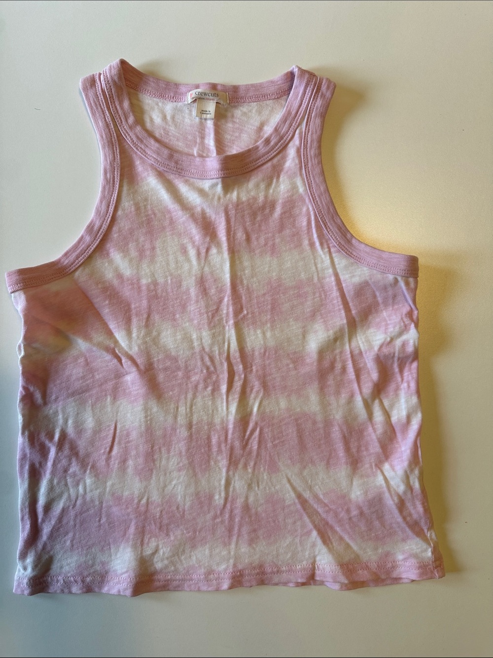 Crewcuts Pink & White Tie-Dye Tank
